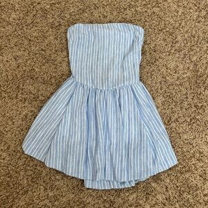 Urban Outfitters Blue and White Striped Strapless Mini Dress Size XS!